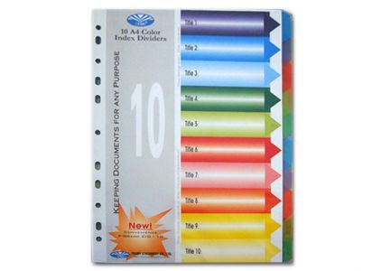 Bìa phân trang 10 số nhựa TM